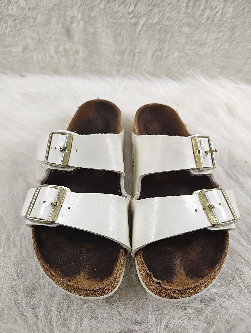 Birkenstock White Double Strap Sandals with Buckles Women's EU 38 US Size 7-7.5